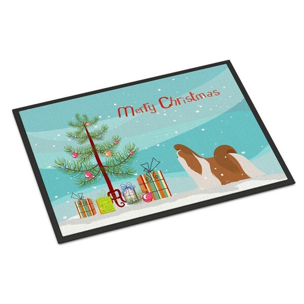 Carolines Treasures Shih Tzu Merry Christmas Tree Indoor or Outdoor Mat 18x27 BB2964MAT - main